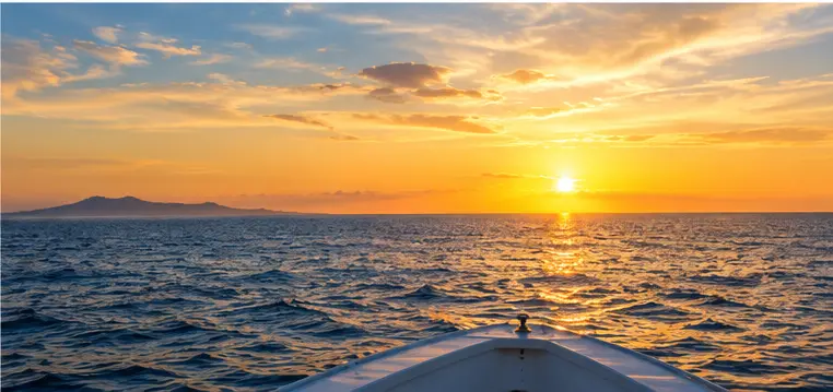 A Mauritian sunset seen from a boat